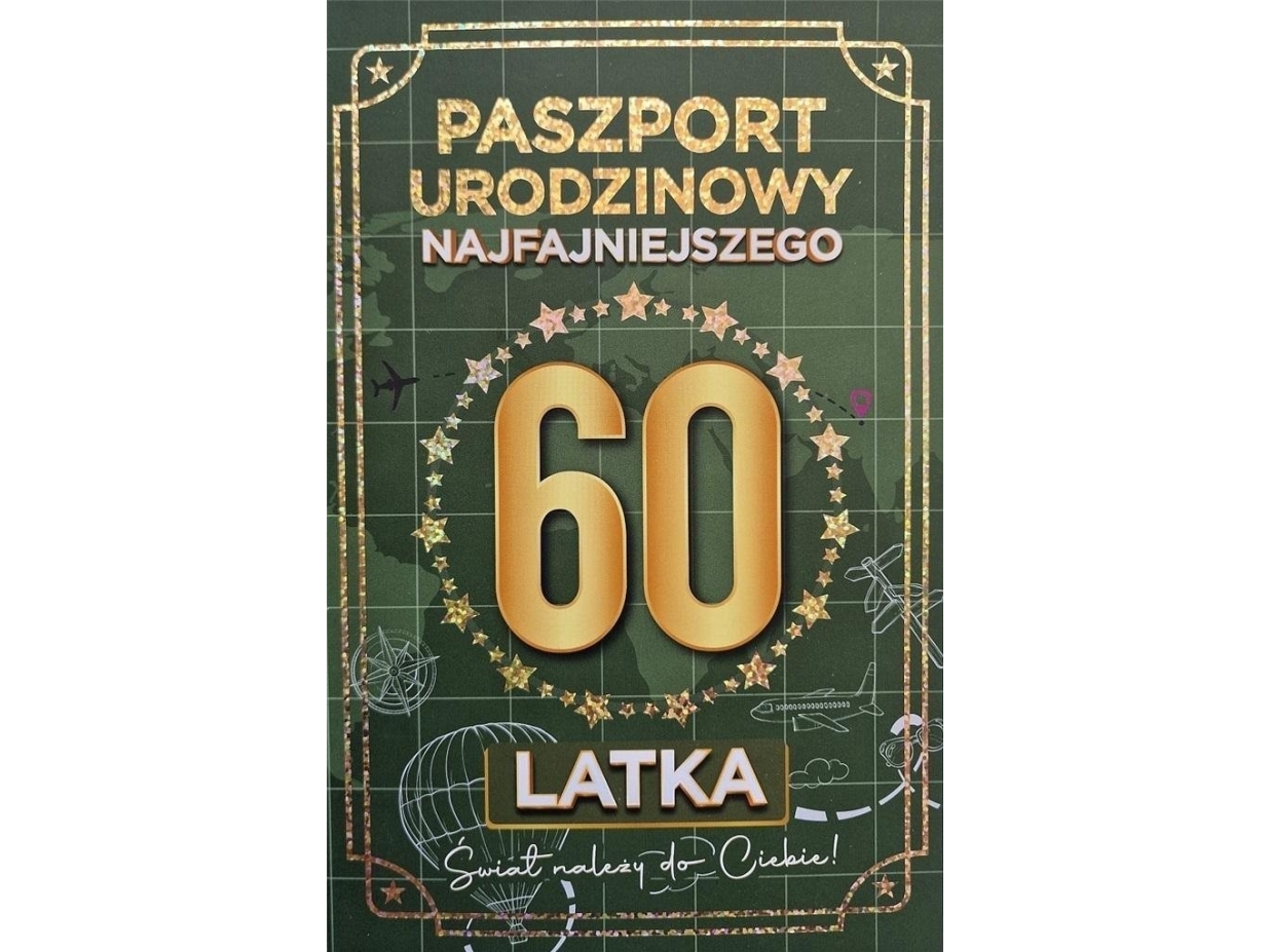 Fødselsdagskort Birthday 60 New Passport Male