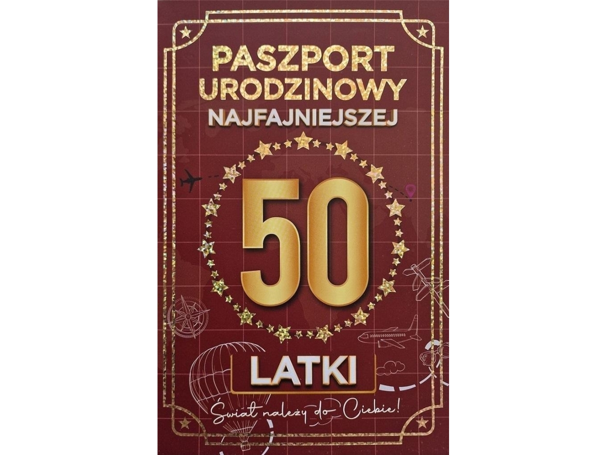 Geburtstagskarte 50 New Passport Women's