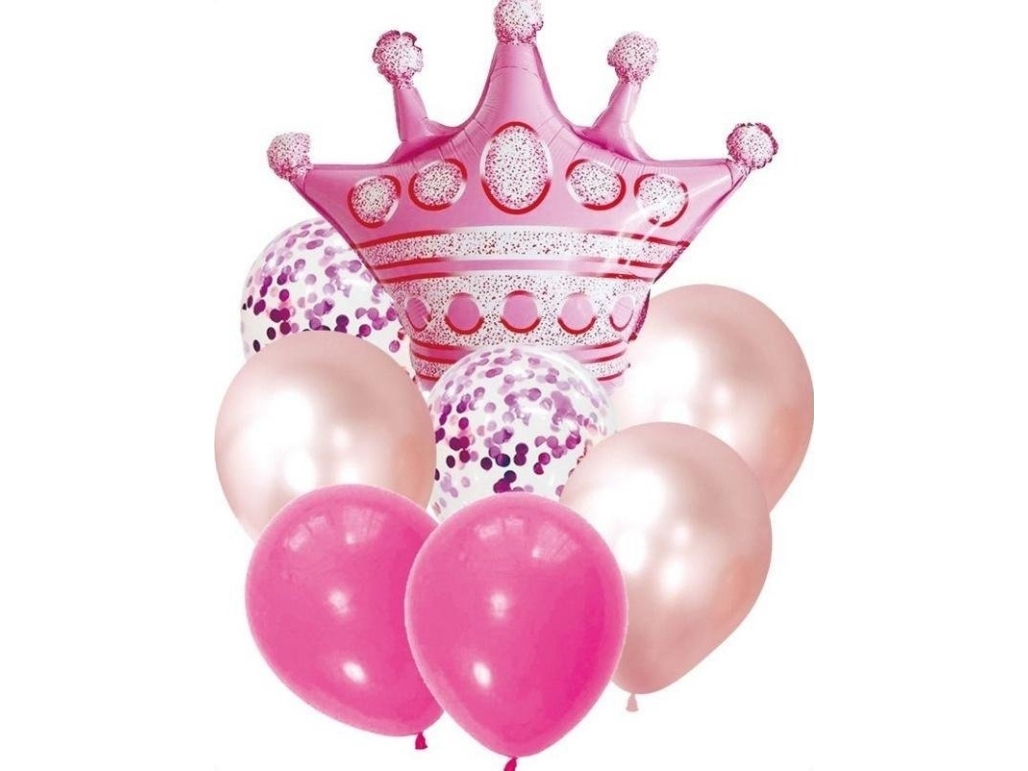 Rose Gold Krone Ballon Set 9El
