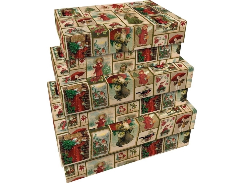Joulun koristeelliset laatikot 3kpl