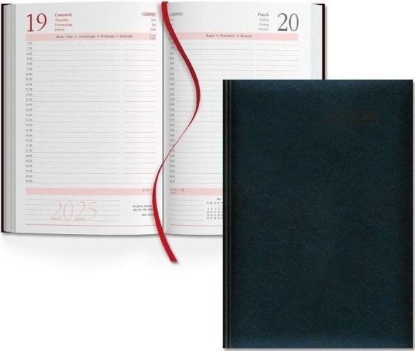 Kalender 2025 Buch A5 Schwarz