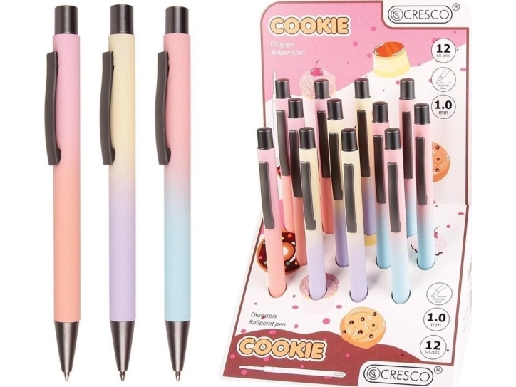 Cookie automatisk kulspetspenna (12 st) | Skrivredskap - Kulspetspennor & Reservoarpennor - Kulspetspennor utan tryckknapp | GameStuff