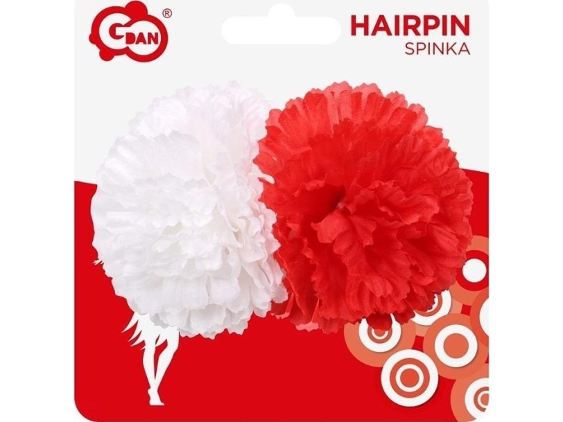 Stor vit och röd blomklämma EDUKAMP | Hårvård - Accessoarer för hår - Håraccessoarer | GameStuff