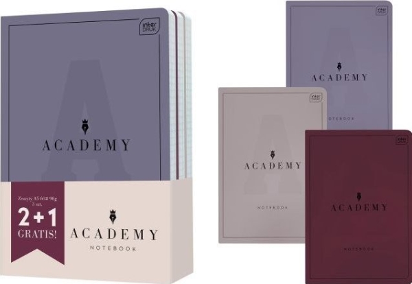 Hæfte A5 60k. INTERDRUK 90g Academy, kort 2 stk + 1 stk gratis