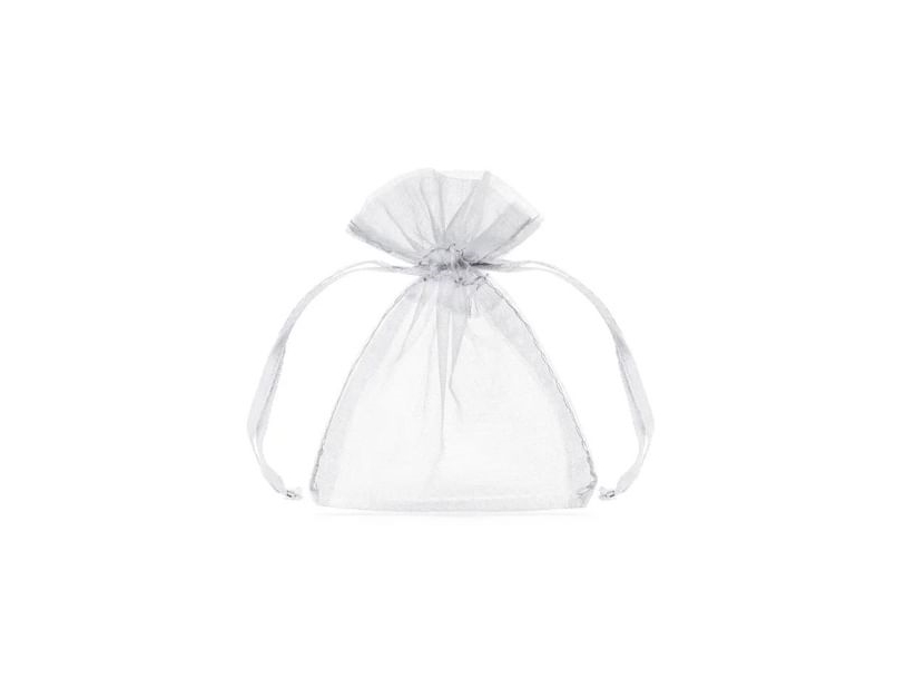 Hvide Organza Poser, 10Stk