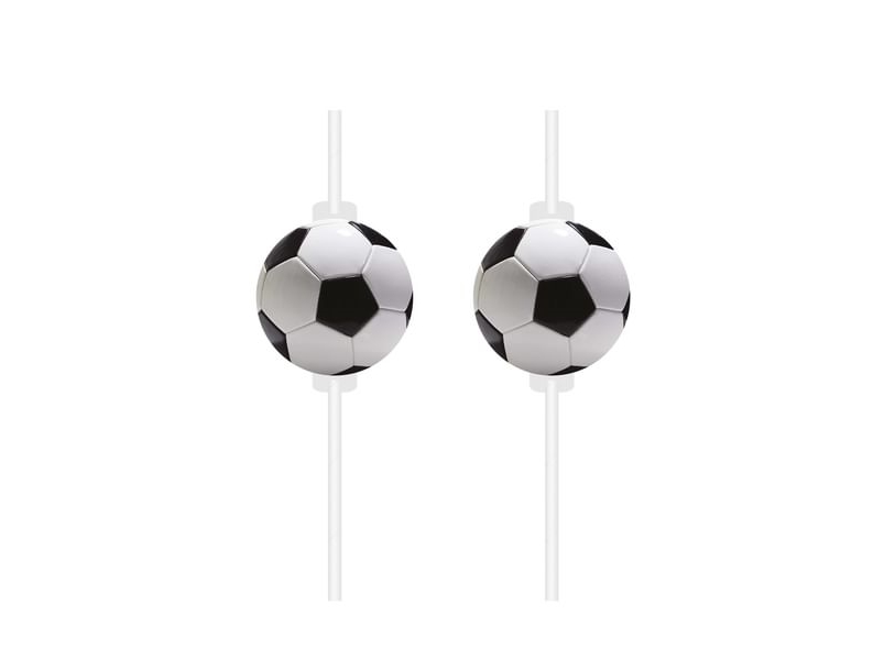 Fodbold Papirsugerør, 4 Stk.