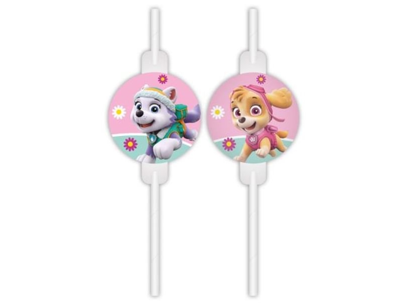 Paw Patrol Skye Papierstrohhalme