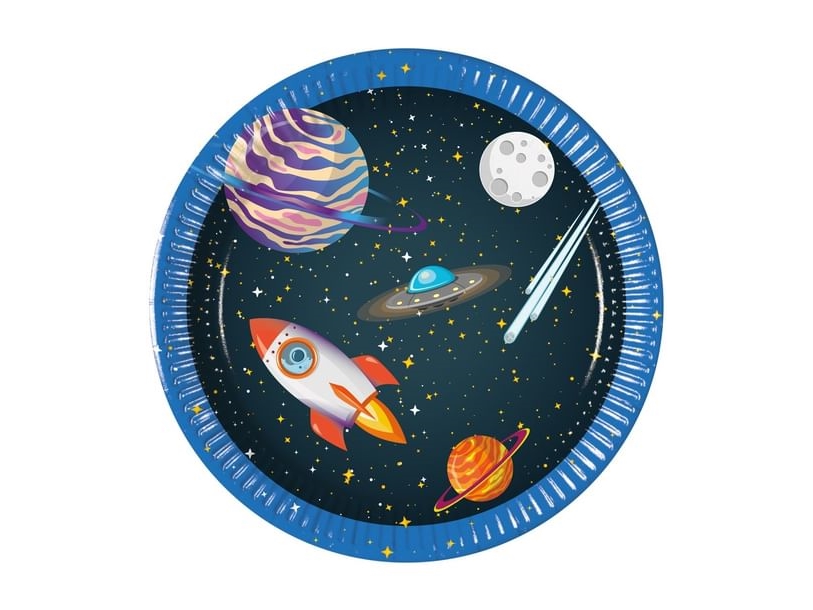 Rakete Raumfahrt Paptallerkner, 20 Cm