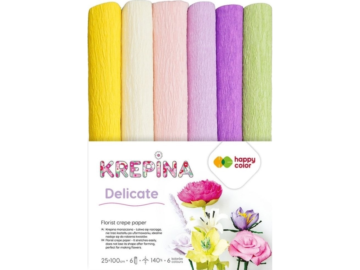 Krauses Krepppapier 25X100 Cm, Mix Delicate, 6 Rollen