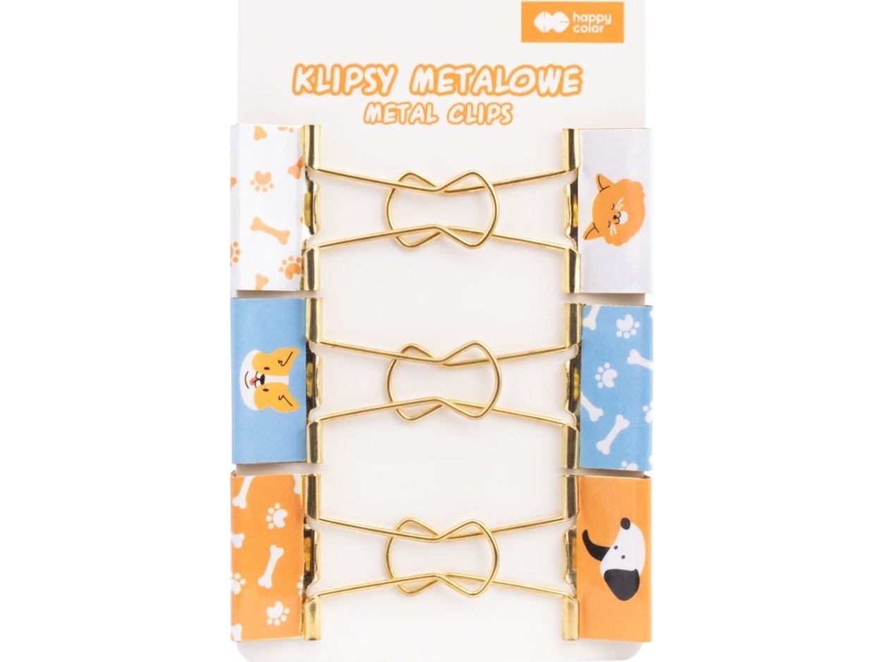 Cat & Dog metalclips 6 stk HAPPY COLOR