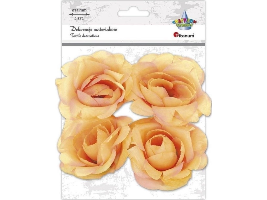 3D-Stoff-Rosen 75Mm Teefarben 4St