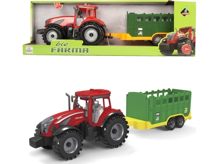 Traktor med grøn anhænger