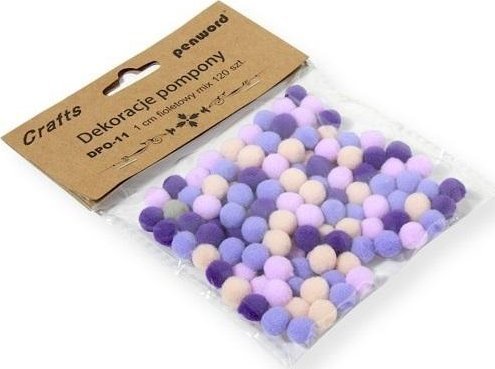 Dekorationer pompoms 1cm mix lila 120st | Skola & Hobby - Konsthantverk - Tyger och garn | GameStuff