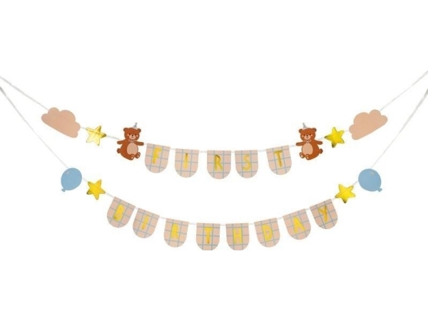 First Birthday Banner With Teddy Bears 2.55M