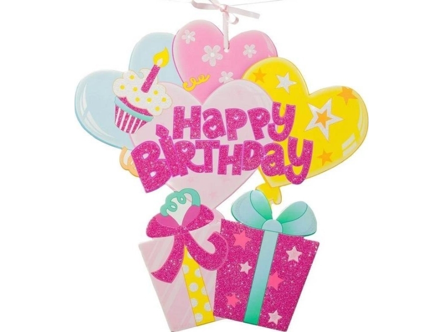 Happy Birthday Rosa Schaumstoff Dekoration