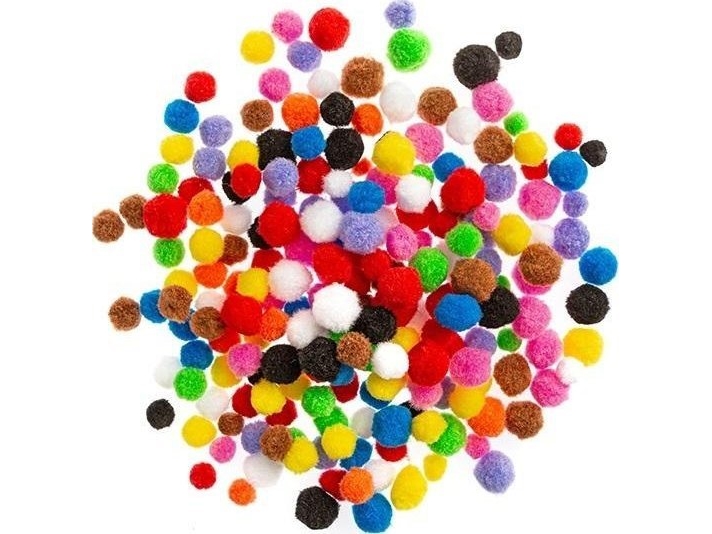 Polyester Pompons Mix 300Stk