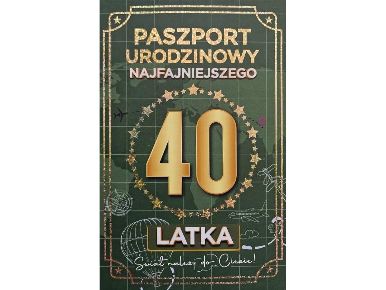 Kort Birthday 40 New Passport Male