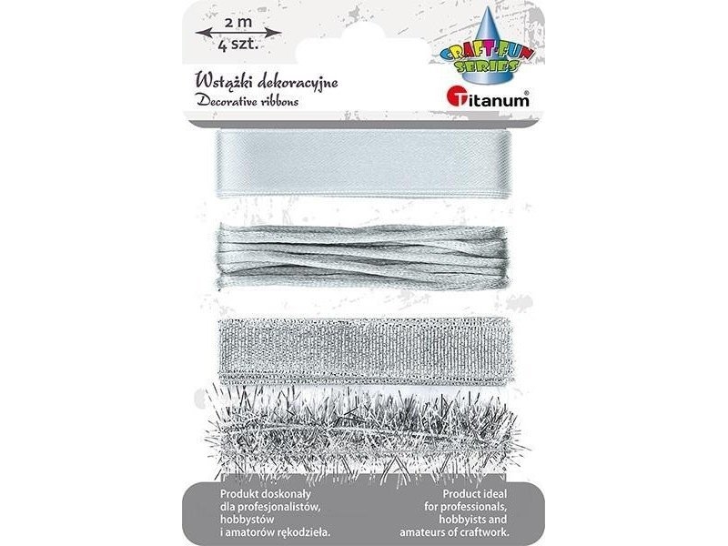 Textilbänder 4 Stk. Silber
