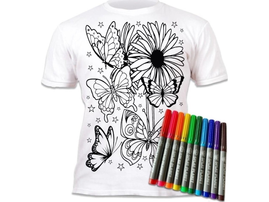 T-Shirt Til Flere Farver Sommerfugle 7-8