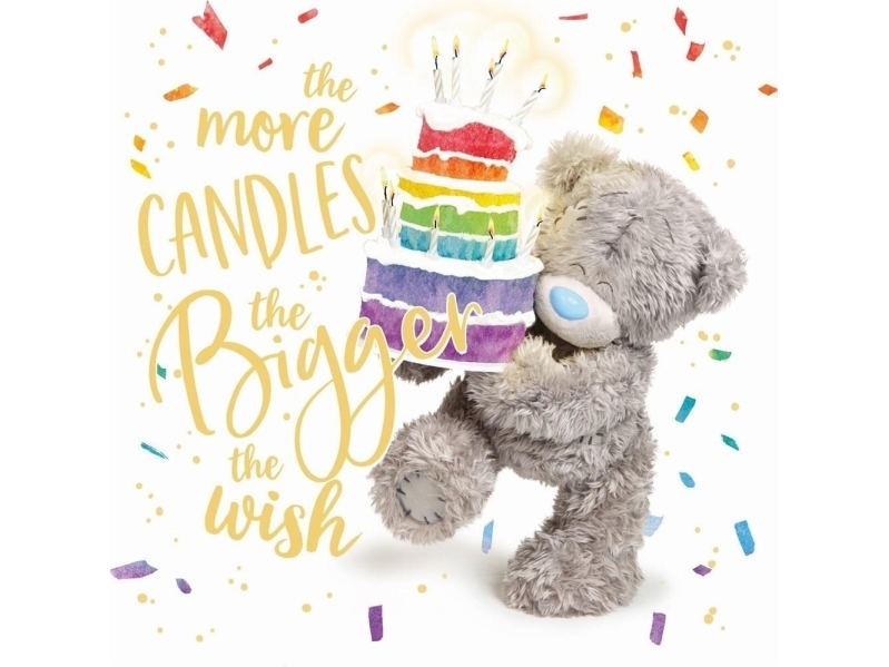 3D Holographische Geburtstagskarte Teddybär Mit Kuchen