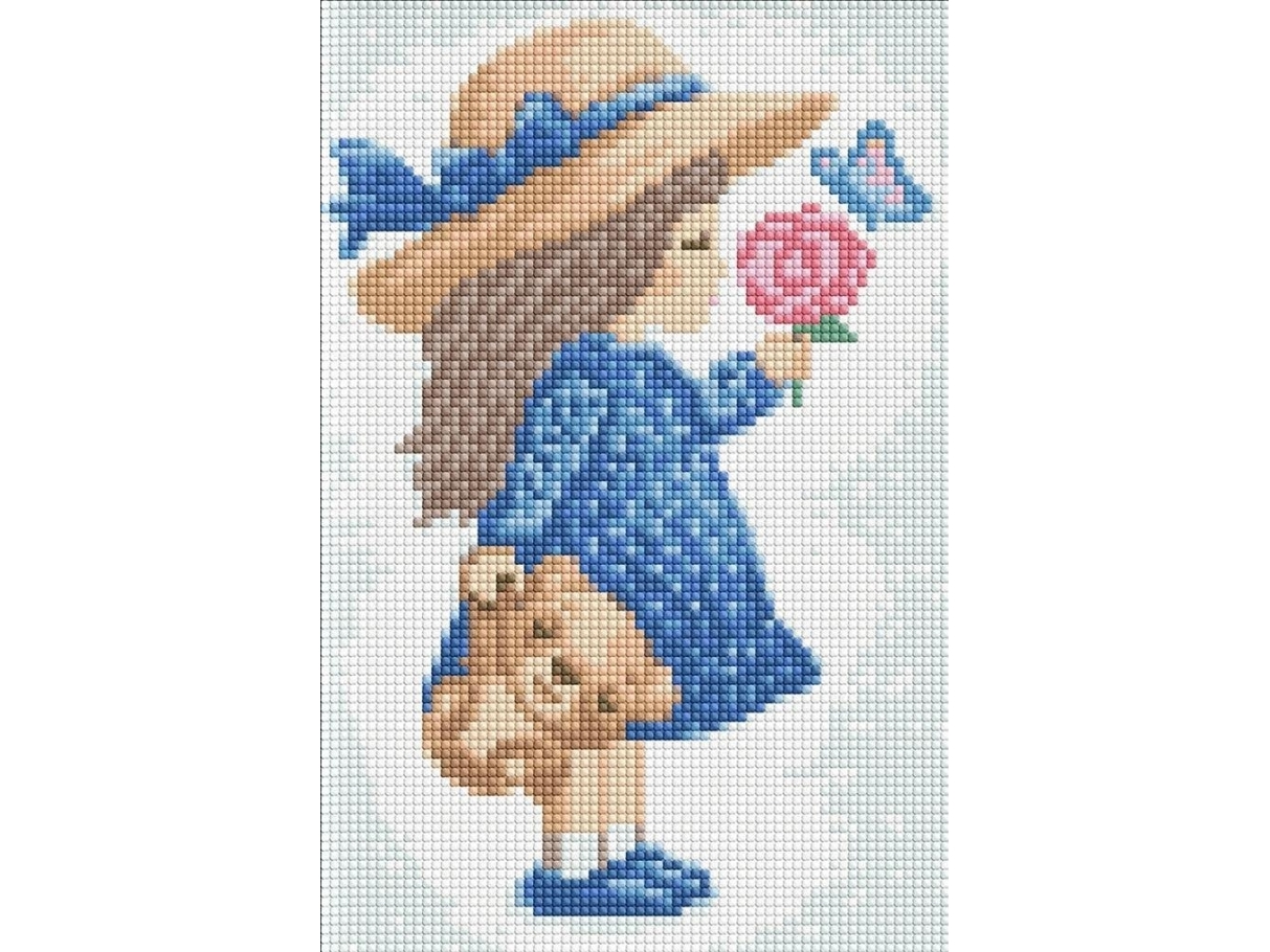 Timanttimosaiikki - Pieni tyttö 20x30cm