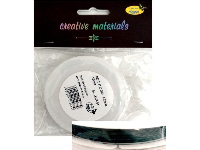 Ståltråd 0,3 mm stor spole 100mb mørkegrøn