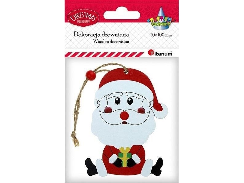 Sittande jultomte i trä hänge 74x98mm | Julen - Juldekorationer - Dekorationer för jul | GameStuff