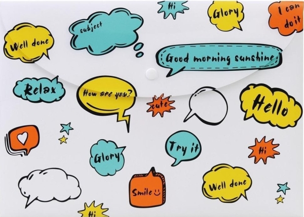 A4 Envelope Closable Briefcase white with print