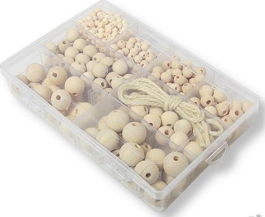 Set med träpärlor 485 delar | Skola & Hobby - Konsthantverk - Trävaror | GameStuff