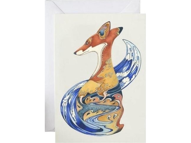 A165 B6 carnet + envelope Fox in the clouds