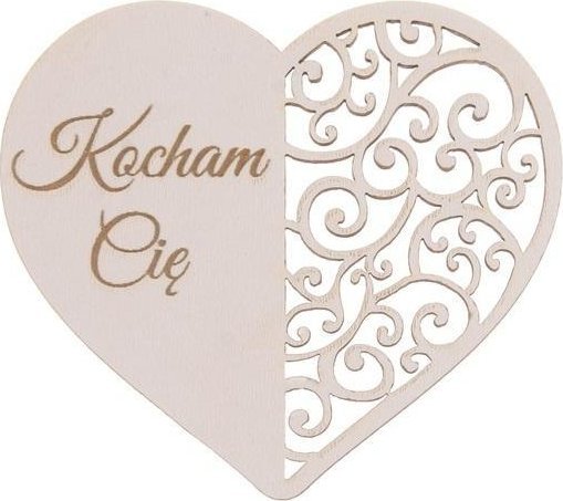 Wooden sign - I love you 5pcs white