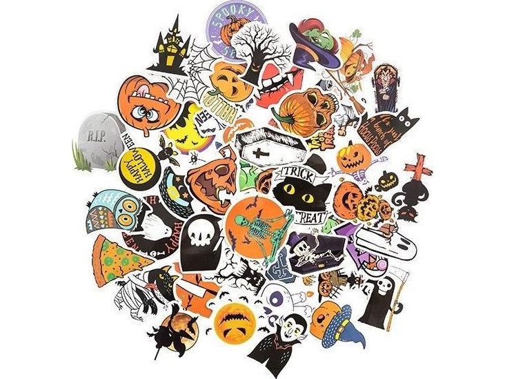 Halloween-Vinyl-Aufkleber 6-8Cm 50Stück