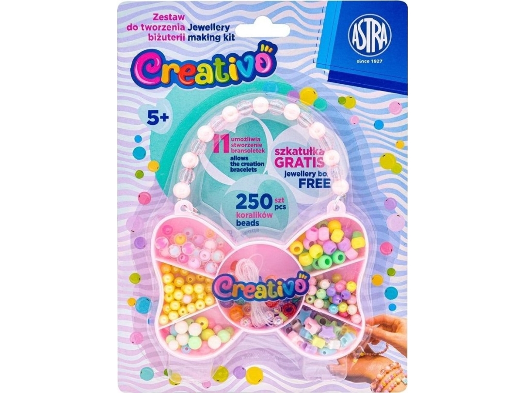 Butterfly Bead Set 250Pcs + 2M Rubber Bands Astra