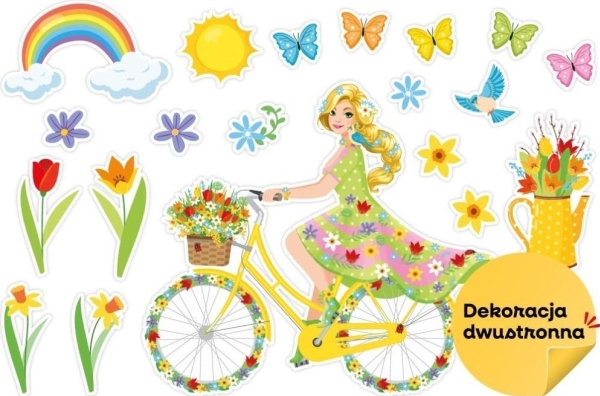Forårsdekoration - Fru Forår på cykel 20 el.
