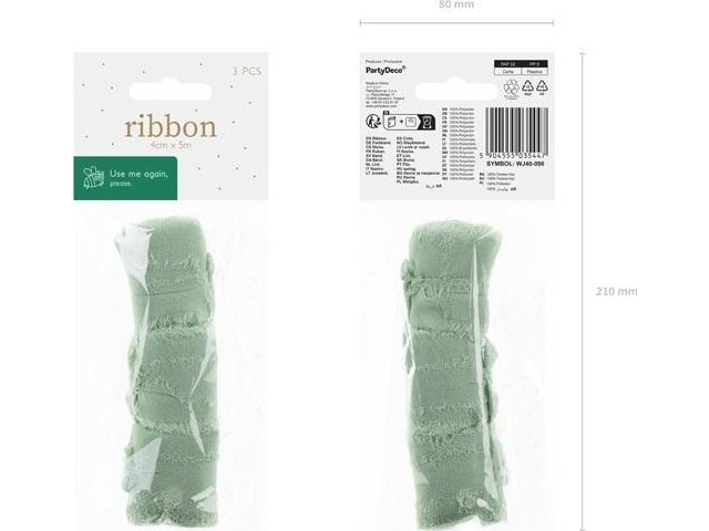 Pistachio Chiffon Ribbon 40Mm/5M 3St
