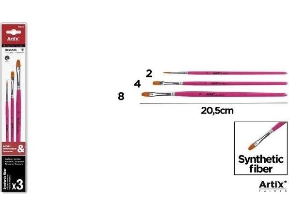 Syntetiska platta borstar 3 st | Färg & Tillbehör - Borstar - Platt borste | GameStuff