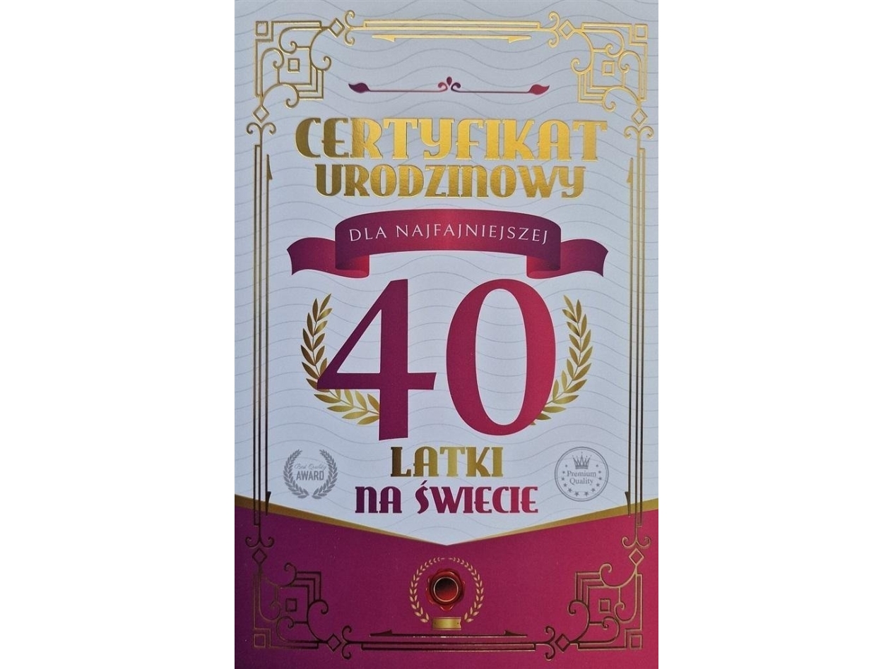 Geburtstagsurkunde Karte 40. Geburtstag Damen