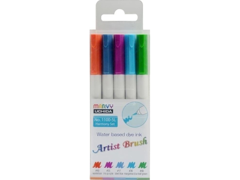 Marvy Uchida Spalvoti Flomasteriai Artist 1100-5L Harmony, 5Vnt.
