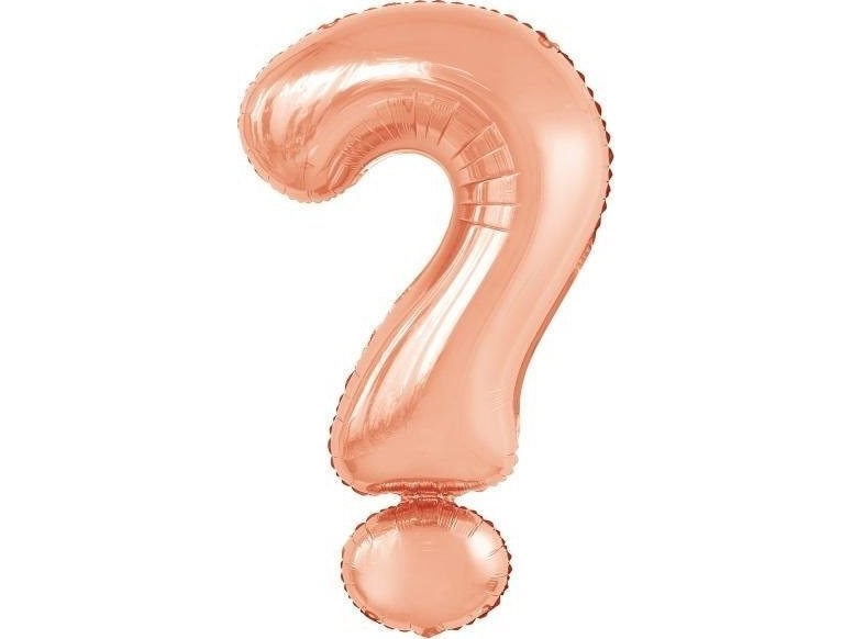 Folienballon-Schild ? Pink-Gold 53×86 Cm