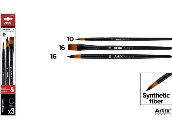 Syntetiske børster C 3 stk