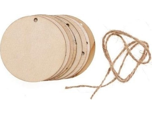 Plastre træ med hul + jutereb 8 stk