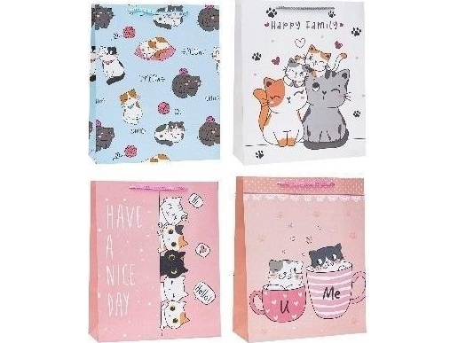 Dekorativ Taske Katte 18X24x8cm Mix Rozette