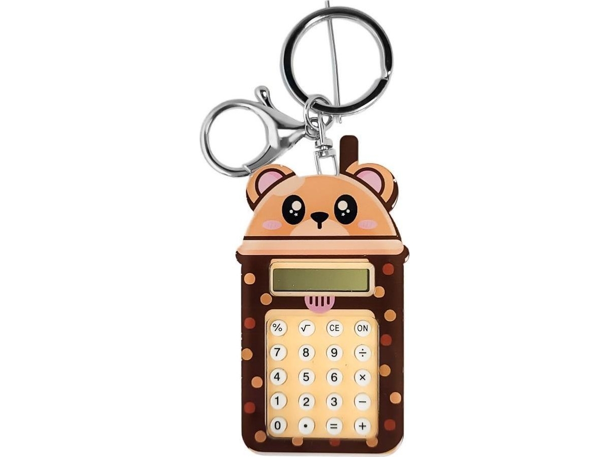 Acrylic Bear Calculator Key Ring