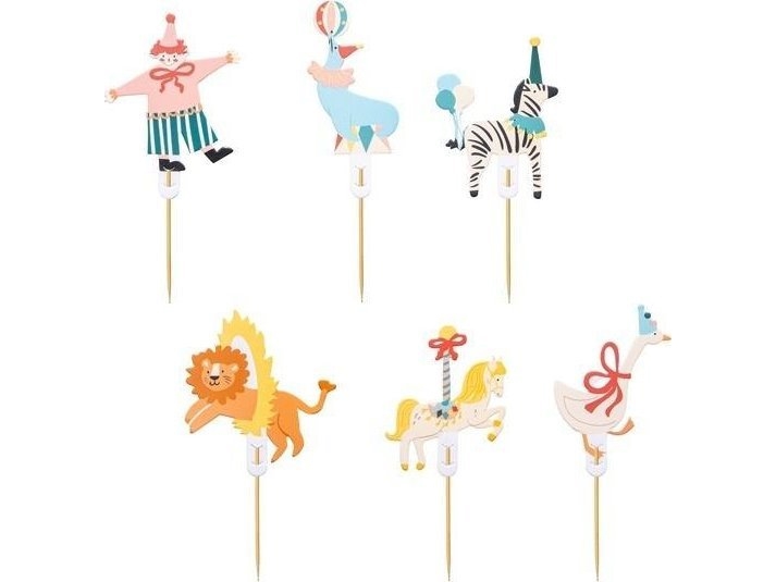 Muffin Dekorationen Zirkus 9-11,5Cm Mix 6St