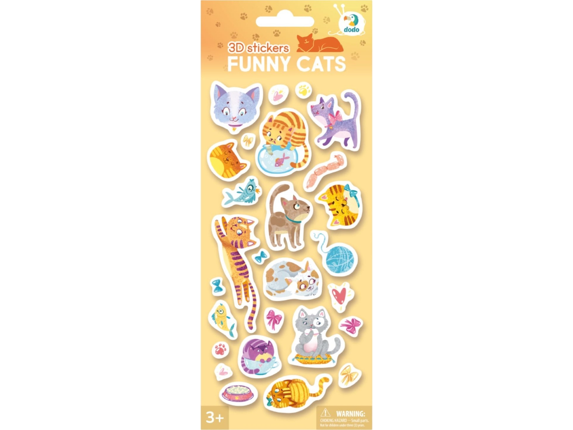 Dodo 3D Funny Cats klistermærker til børn Farvede klistermærker