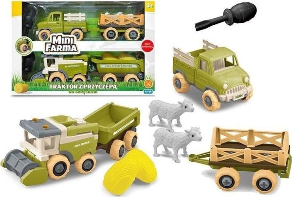 Minitraktori ja kääntyvä perävaunu