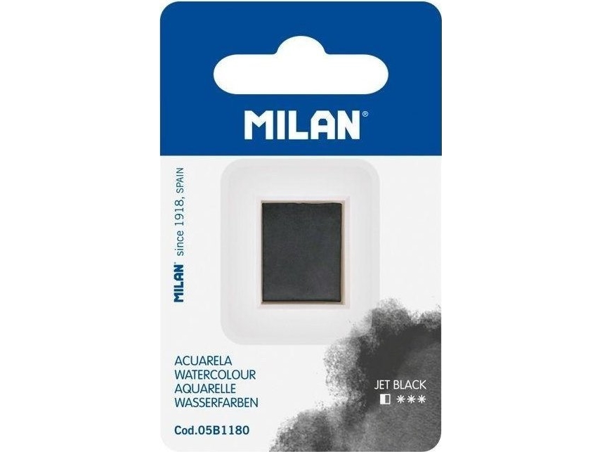 Akwarelfarve i blok sort MILAN