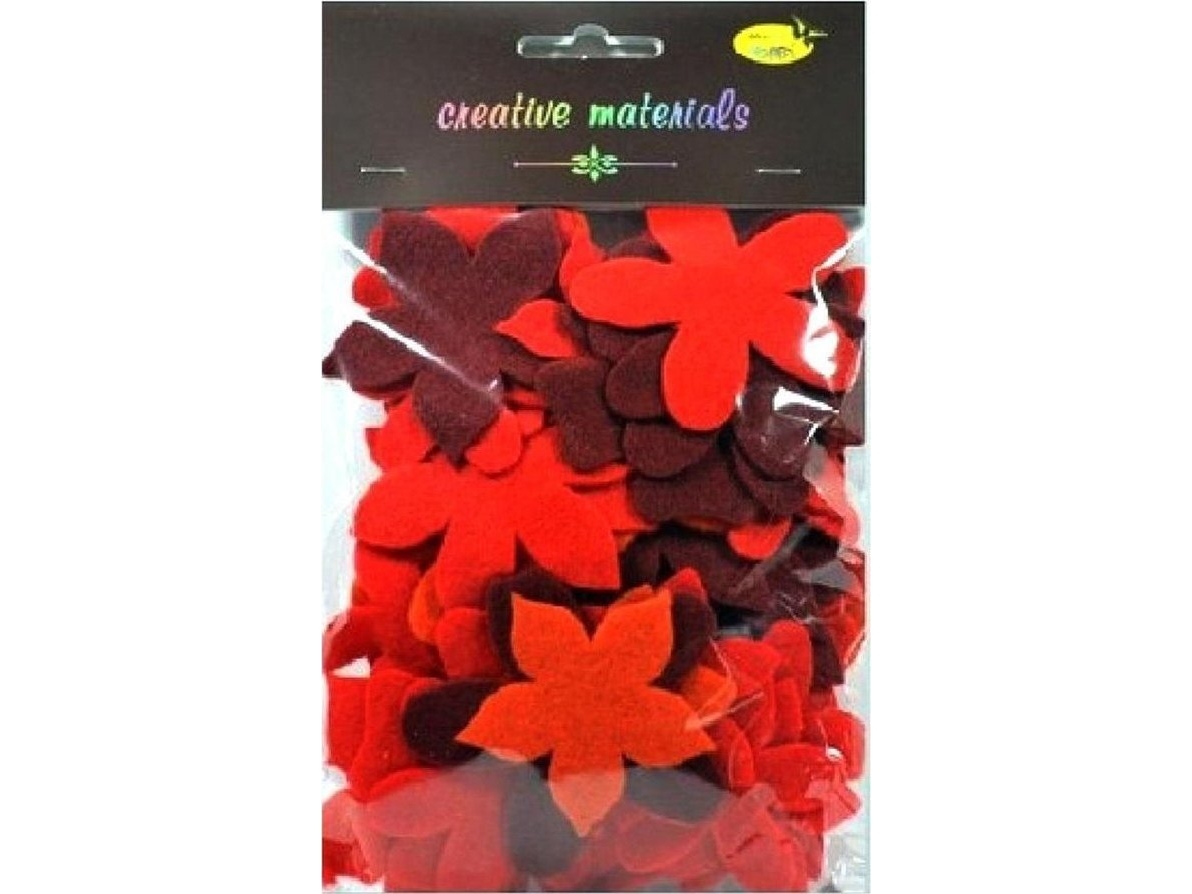 Rot-Orangefarbene Filzblumen 60 St