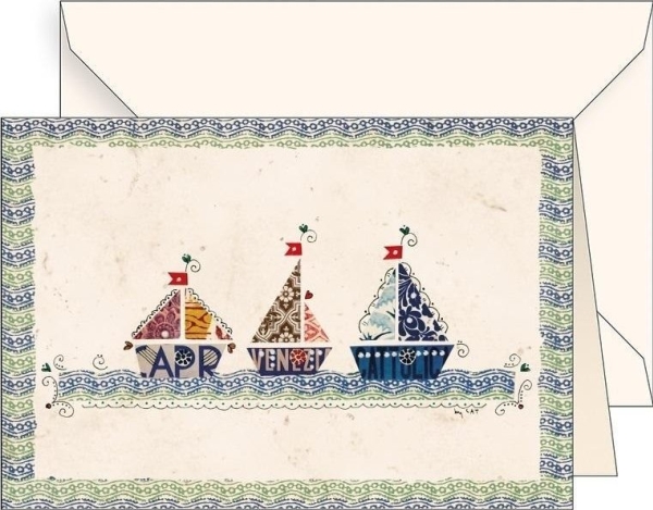 Karnet B6 + koperta 5923 Łódki