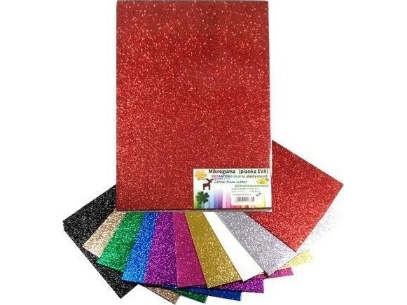 Skum microgum glitter 20x30cm 10 ark
